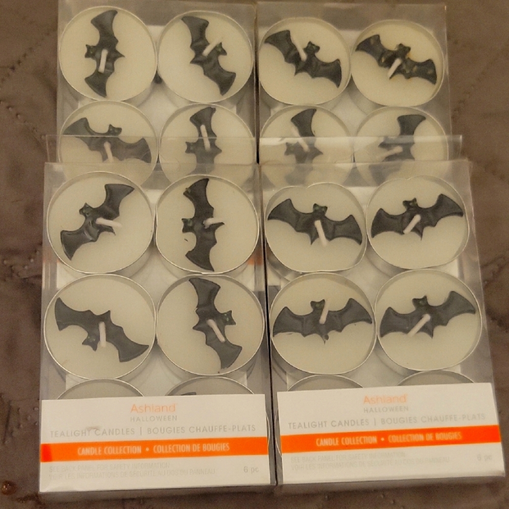 $32.worth of Tealights By Ashland Halloween Bat. Black and White